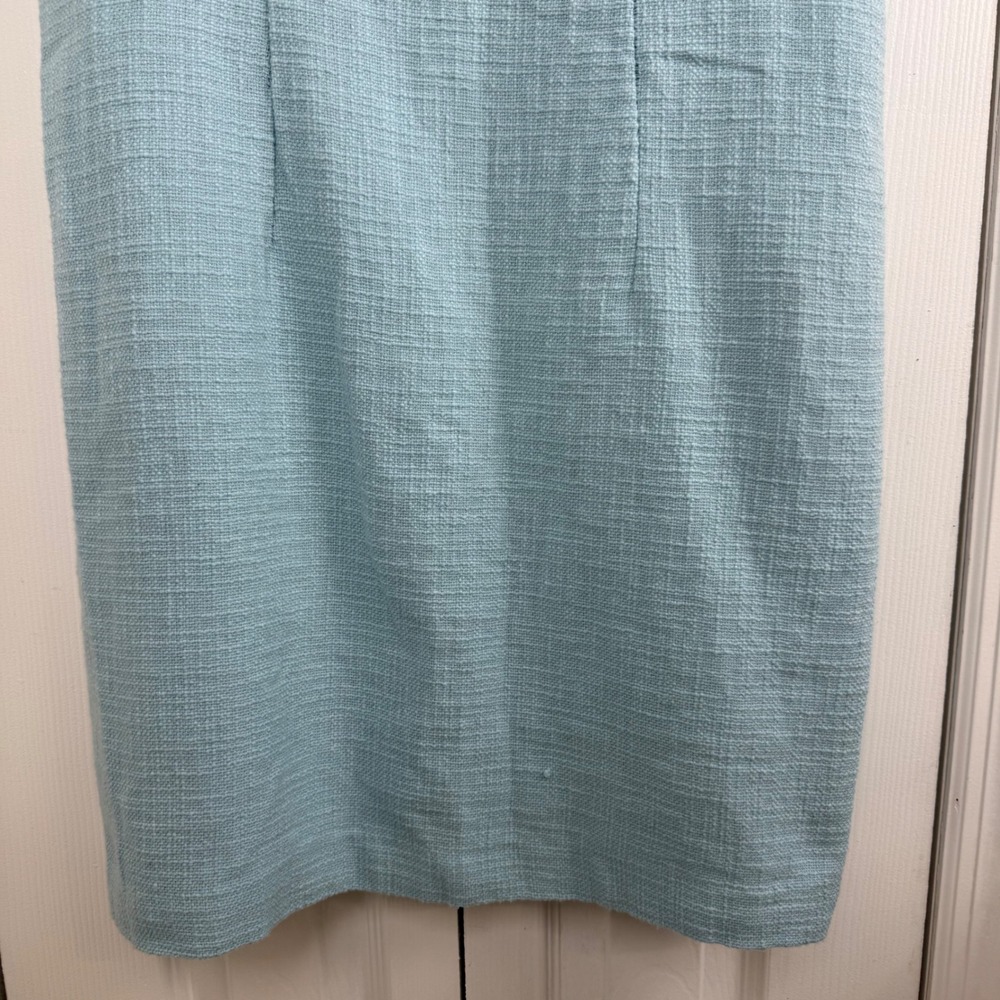 Abercrombie & Fitch Light Blue Tweed Mini Dress Sleeveless Scoop Neck XLT Tall - Picture 6 of 10